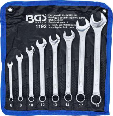 BGS technic Combination wrench set SW 6 - 19 mm 8 pcs.