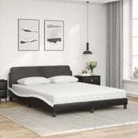 Bed met matras "Dover" kunstleer zwart en wit 160x200 cm - thumbnail