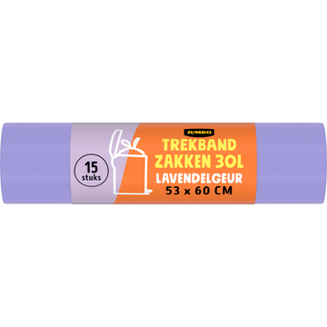 Jumbo Trekbandzakken 30 L Lavendelgeur 15 Stuks