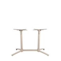 LABEL51 Eetkamertafel Tafelpoot Vouwbaar - Taupe - Metaal - 72 cm - Dubbel - thumbnail