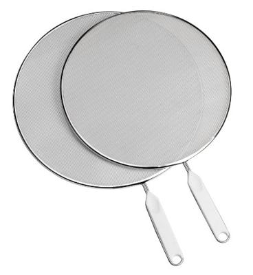 Metaltex antispatscherm 26 + 29 cm witte greep/rvs