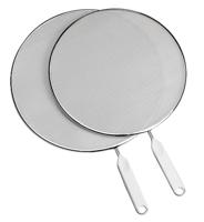 Metaltex antispatscherm 26 + 29 cm witte greep/rvs - thumbnail