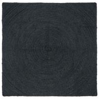 Vloerkleed Donkergrijs 160 x 160 cm Jute - thumbnail