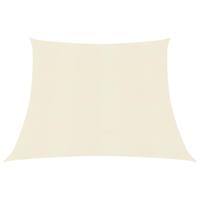 VidaXL Zonnezeil 160 g/m² 3/4x3 m hdpe crèmekleurig - thumbnail