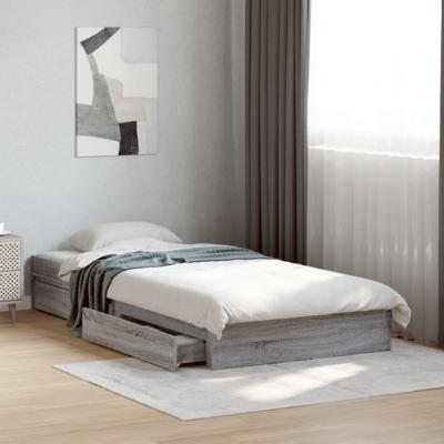 Bedframe met lades bewerkt hout grijs sonoma eiken 100x200 cm
