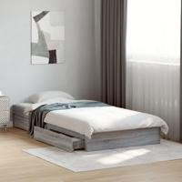 Bedframe met lades bewerkt hout grijs sonoma eiken 100x200 cm - thumbnail