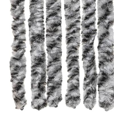 VidaXL Vliegengordijn 90x200 cm chenille grijs en zwart-wit VidaXL Vliegengordijn 90x200 cm chenille grijs en zwart-wit