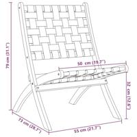 Tuinstoelen 2 st inklapbaar acaciahout en stof donkerblauw - thumbnail