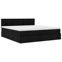 Ottoman bed met matras 180x200cm stof zwart - thumbnail