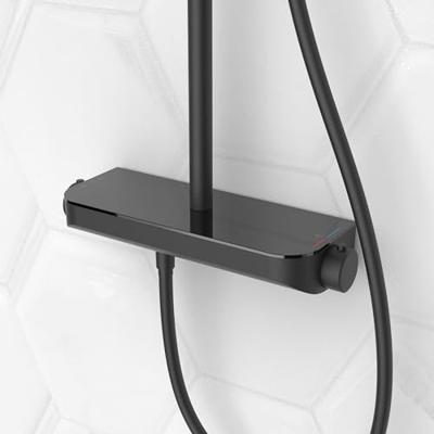 Saqu Total Control regendoucheset met 3 straalsoorten en planchet Ø30cm mat zwart