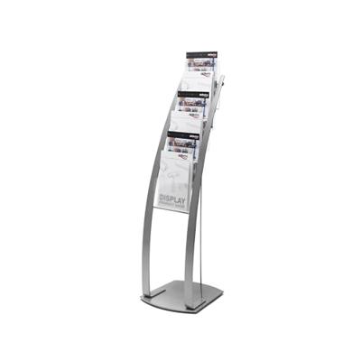 Deflecto 693145EUS 693145EU Brochurestandaard Zilver, Transparant (bevroren) DIN A4 1 stuk(s) Aantal vakken: 6 (b x h x d) 380 x 1250 x 420 mm - thumbnail