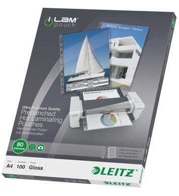Leitz iLAM lamineerhoes ft A4, 160 micron (2 x 80 micron), geperforeerd, pak van 100 stuks