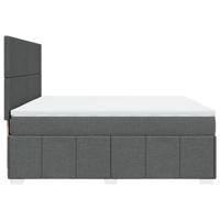 Boxspring met matras stof donkergrijs 180x200 cm - thumbnail