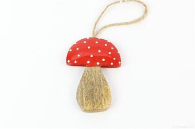 Decohanger paddestoel 5.5x1x8cm Rood/wit