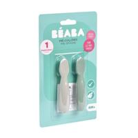 Set van 2 oefenlepels BEABA van saliegroen - thumbnail