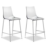 SCAB Barkruk Zebra AS 65 Cm - Set Van 2 - Transparant - Chromen - thumbnail