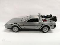 Back to the Future Hollywood Rides Diecast Model 1/32 DeLorean Time Machine --- DAMAGED PACKAGING - thumbnail