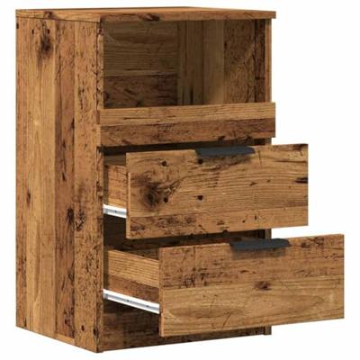 Nachtkastjes 2 st 40x36x65 cm bewerkt hout oud houtkleurig