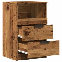 Nachtkastjes 2 st 40x36x65 cm bewerkt hout oud houtkleurig - thumbnail