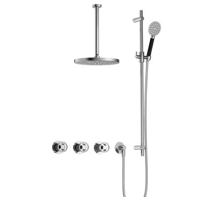 Hotbath Cobber - CW7067 - Inbouw Regendoucheset - Chroom - 2 Stopkranen - Thermostatisch - Plafondbuis 30 cm - Hoofddouche 300 mm - Ronde Handdouche 3 Standen - Glijstang 900 mm - Waterbesparend