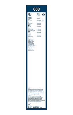 Bosch ruitenwissers Twin 603 - Lengte: 600/600 mm - set wisserbladen voorzijde 603 Bosch ruitenwissers Twin 603 - Lengte: 600/600 mm - set wisserbladen voorzijde 603