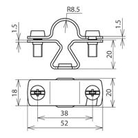 DEHN LH ZS 16 M8 V2A Overspanningsveilige montageset 1 stuk(s) - thumbnail