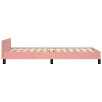 Bedframe met hoofdeinde fluweel roze 90x200 cm - thumbnail