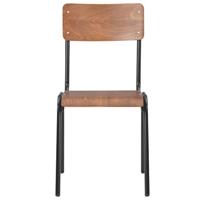 Eetkamerstoelen 4 st massief multiplex staal bruin - thumbnail
