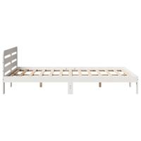 Bedframe zonder matras massief grenenhout wit 120x190 cm - thumbnail