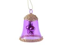 Klok glas l6.2b6.2h7.5 cm violet kerst Decoris - Decoris - thumbnail