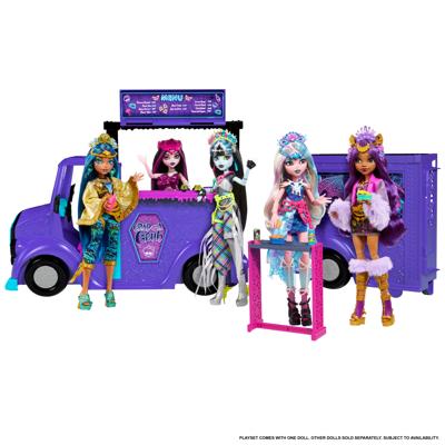 Monster High-Tour Bus Blood-sational Rock-Set met pop en bus HXH83 - thumbnail