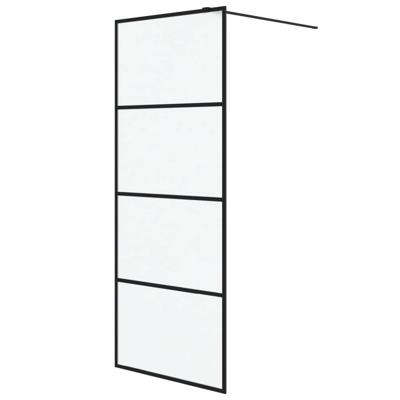 Inloopdouchewand 80x195 cm mat ESG-glas zwart