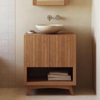 Rechthoekig badkamermeubel Kuveni massief teakhout 70 x 80 cm - thumbnail
