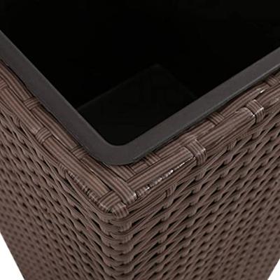 VidaXL Plantenbakken verhoogd 3 st poly rattan bruin