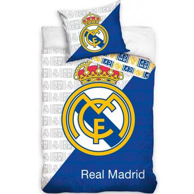 Real Madrid CF dekbedovertrek 140 x 200 cm wit/blauw 60 x 80 cm Real Madrid CF dekbedovertrek 140 x 200 cm wit/blauw 60 x 80 cm