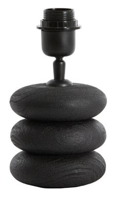 Light & Living Tafellamp 'Budongo' Mangohout, 12cm, kleur Zwart (excl. kap)