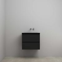 On-Line Onderkast - 60 cm - Voorgemonteerd - Ladestructuur - Acryl Wastafel - zonder Kraangat - Mat Zwart - thumbnail