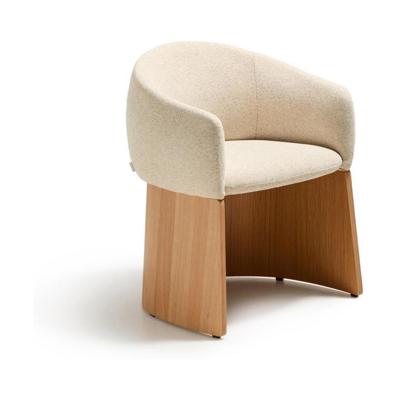 Kave Home Bosca eetkamerstoel chenille Beige eiken