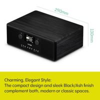 Pure Classic C-D6i Black-Black Ash EU/UK Zakradio met internetradio Internet, DAB+, FM AUX, DAB+, USB Zwart, Es - thumbnail