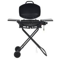 VidaXL Gasbarbecue met kookzone draagbaar zwart - thumbnail