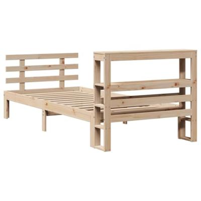 Bedframe met hoofdbord massief grenenhout 90x190 cm