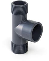 Druk PVC draad t-stuk - 1 x 32mm Buitendraad - 10 bar - thumbnail