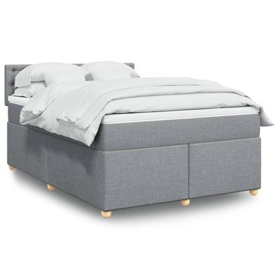 Boxspring met matras stof lichtgrijs 140x200 cm