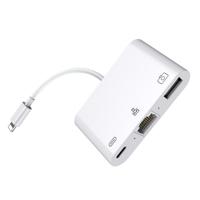 8 pin naar RJ45 1000Mbps netwerkadapter + opladen poort + Camera USB lezen multifunctionele Converter - thumbnail