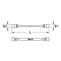 KS Tools 517.0345 5170345 Dubbele scharniersleutel 17 - 19 mm Uitvoering Inbus 260 mm 1 stuk(s) - thumbnail