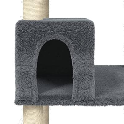 VidaXL Kattenmeubel met sisal krabpalen 141 cm donkergrijs