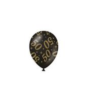 Classy Ballonnen 50 Jaar Zwart/Goud (6st) - thumbnail