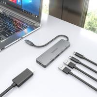 Aisens ASUC-5P028-GR-koppeling USB Type-C - 1 x HDMI - 2 x USB Type C - 2 x USB Type-C PD- Grijs - thumbnail