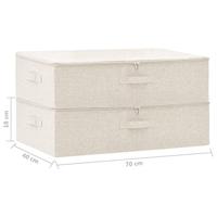 VidaXL Opbergboxen 2 st 70x40x18 cm stof crèmekleurig - thumbnail