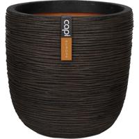 Capi egg plantenbak nature rib 54x52 cm donkerbruin - thumbnail